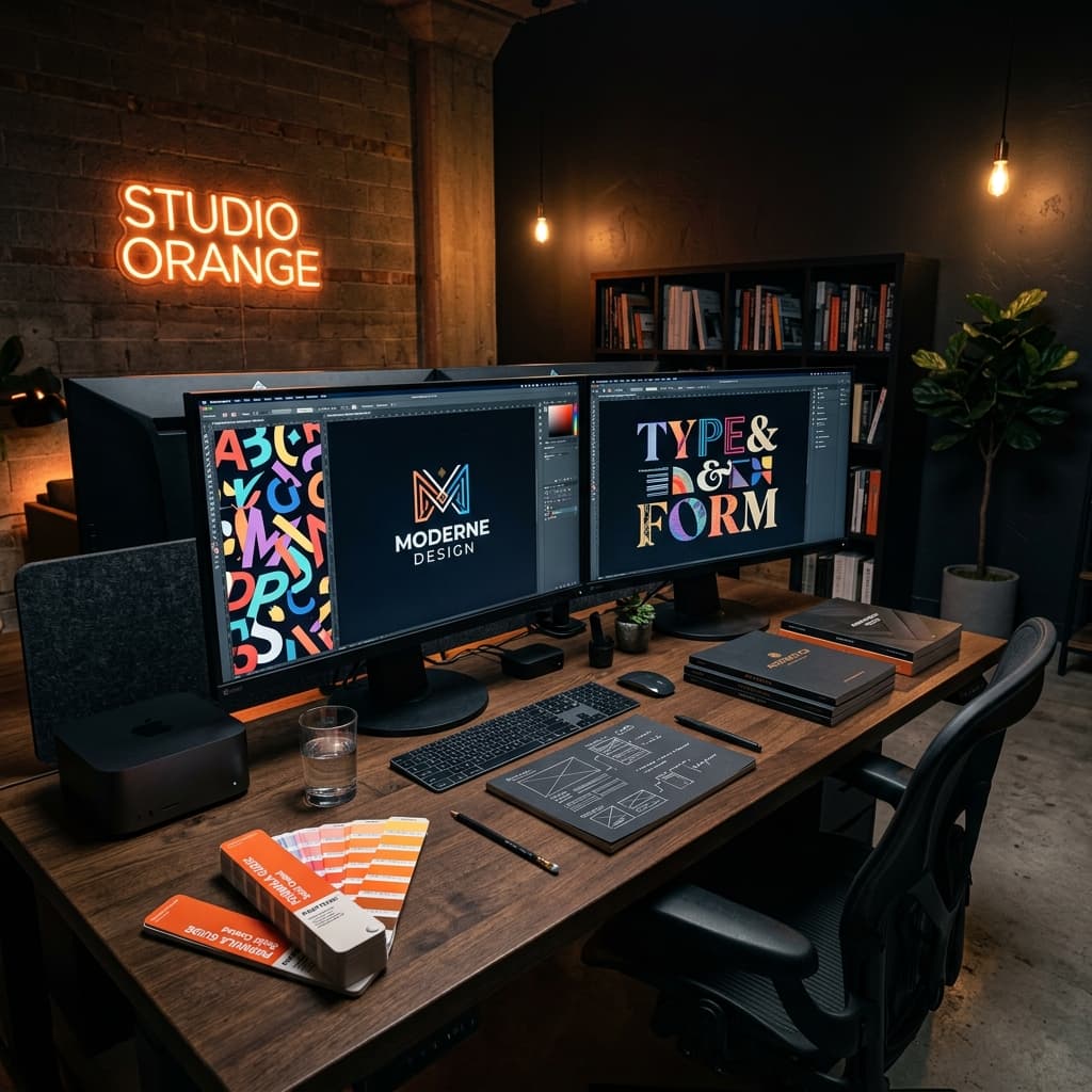 Creative branding studio workspace